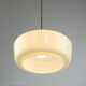 Mid-century italian glass & brass pendant lamp