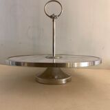 Cheese platter or cutlery in marble and silver metal