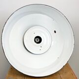 Large Grey Enamel Industrial Factory Lamp from Elektrosvit, 1960s