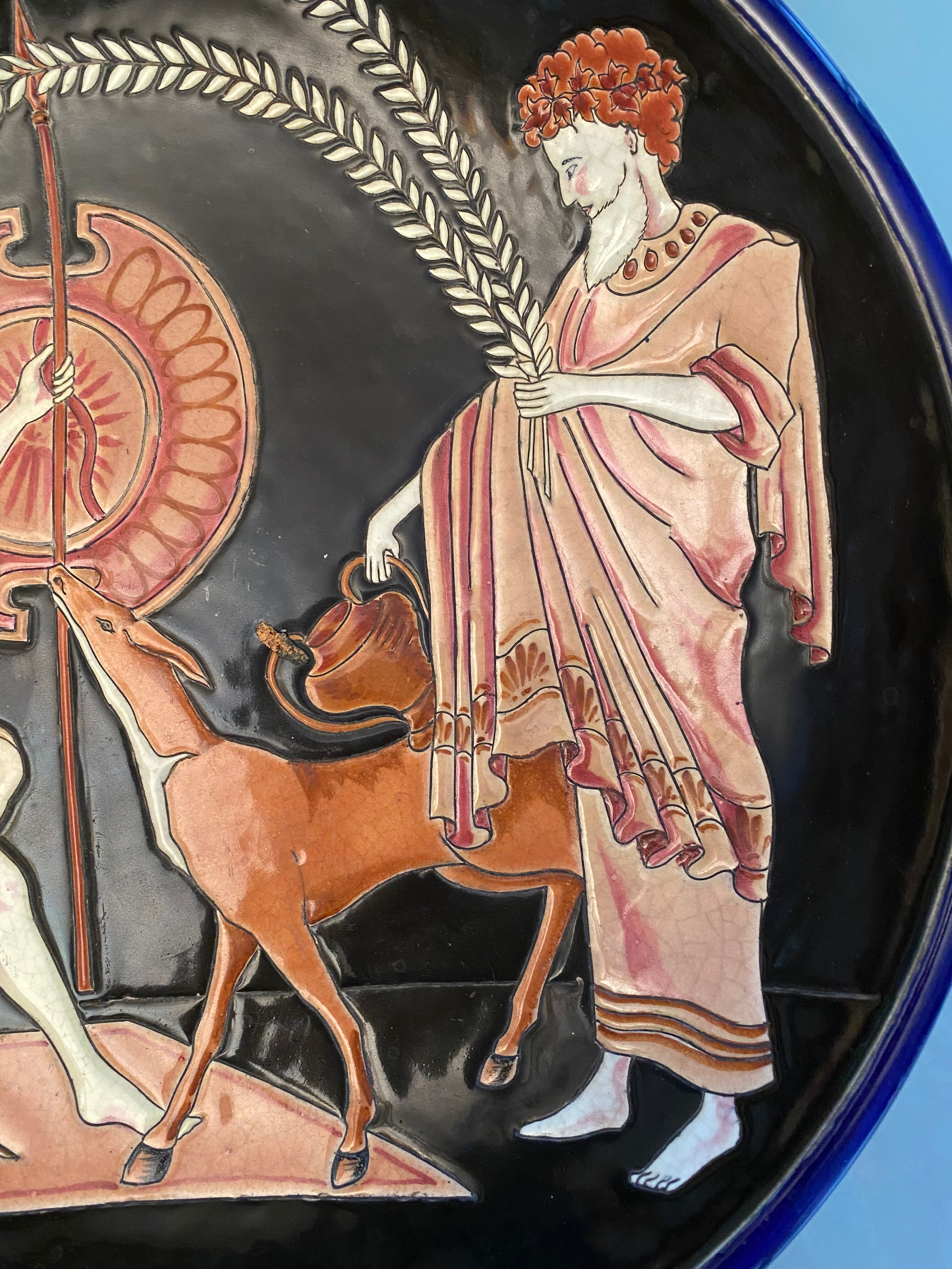 Longwy art deco dish by r rizzi