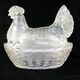 Large hen bonbonniere glass box style portieux vallerysthal