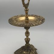Vintage solid brass ashtray with zodiac sign decor