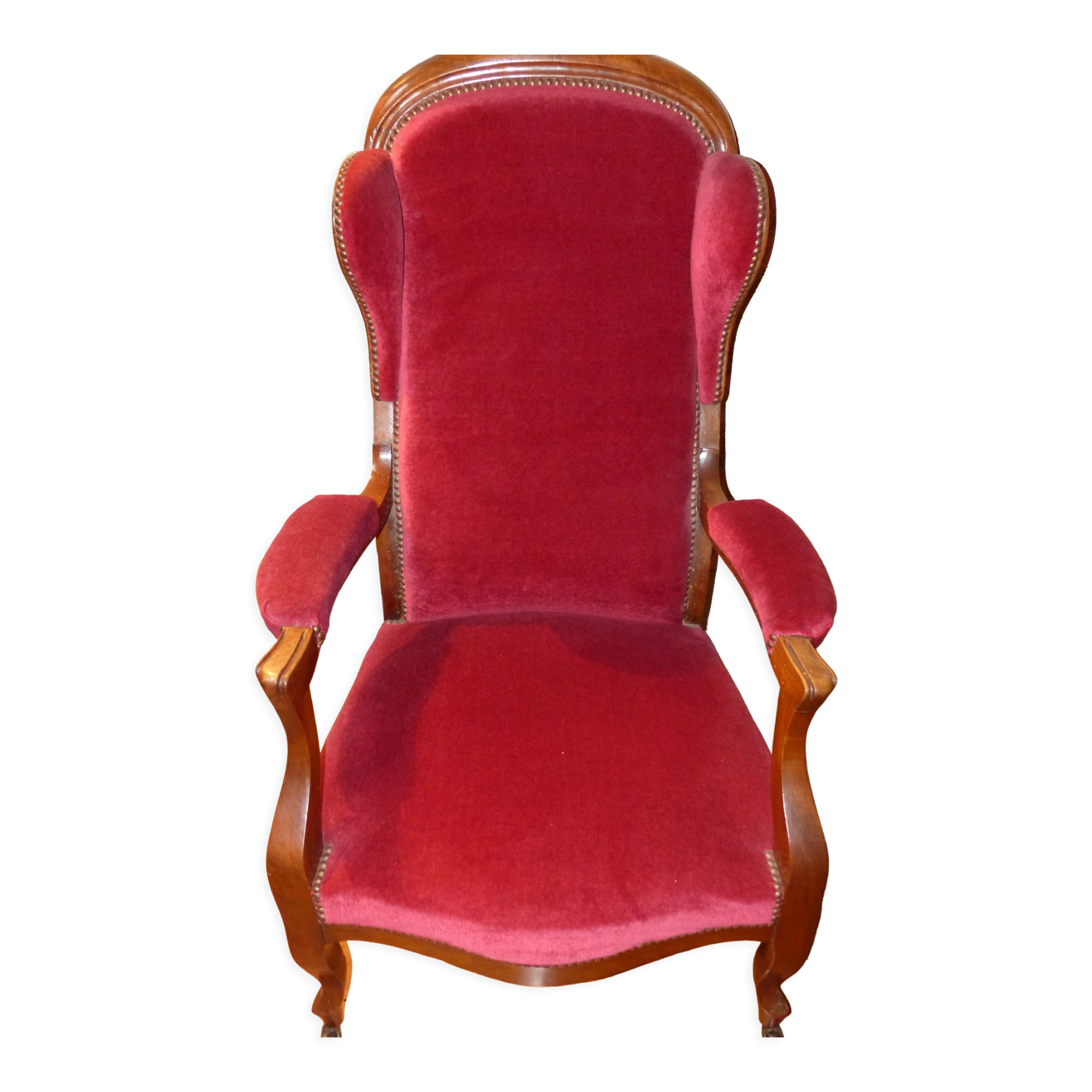 Voltaire armchair with ears and wheels