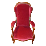 Voltaire armchair with ears and wheels