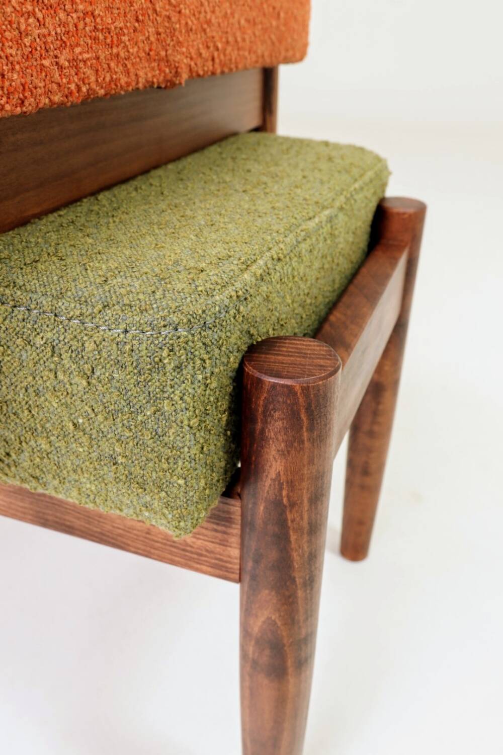 Scandinavian orange/green stool set of 2