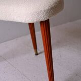 Tabouret suédois des années 1940 avec pieds en acajou