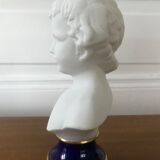 Ancient statuette bust in biscuit