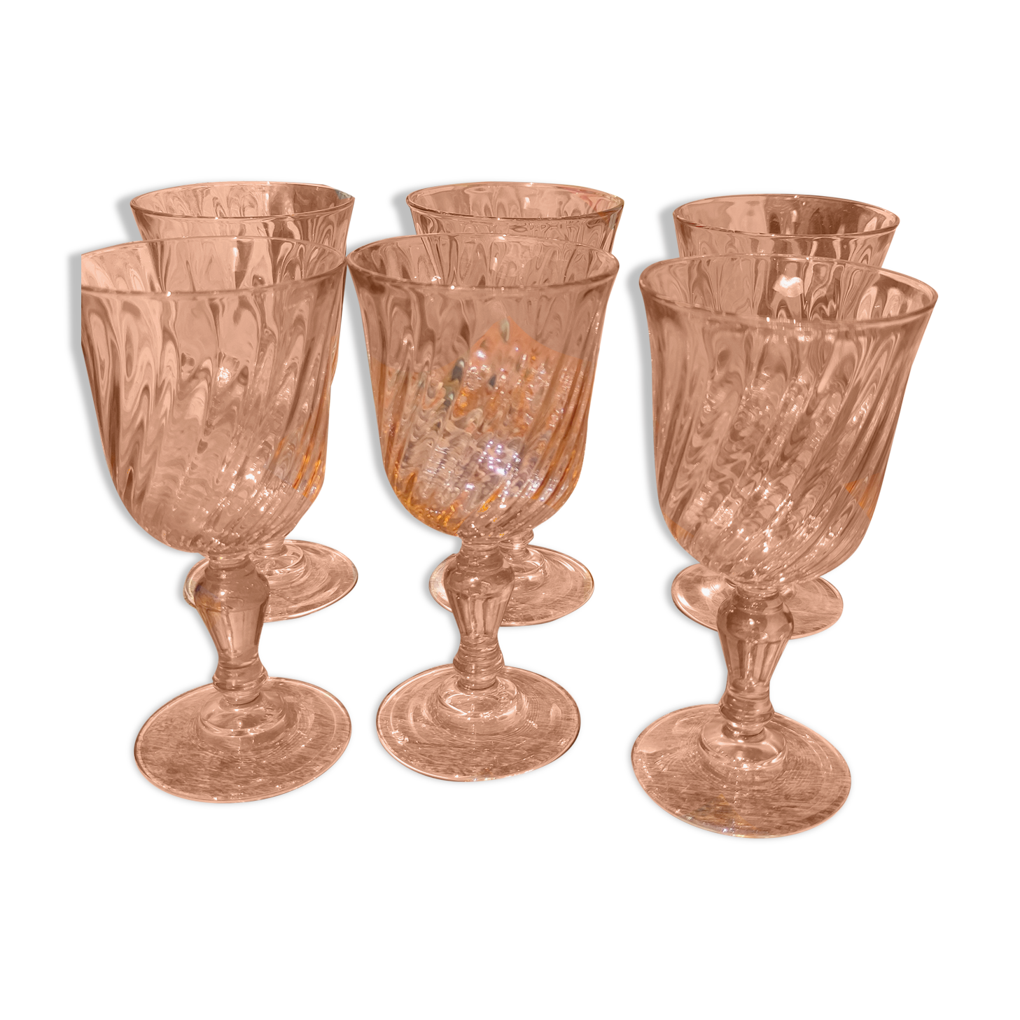 Six verres à pied rosaline d'arcoroc luminarc