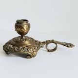 "Cave rat" brass candlestick