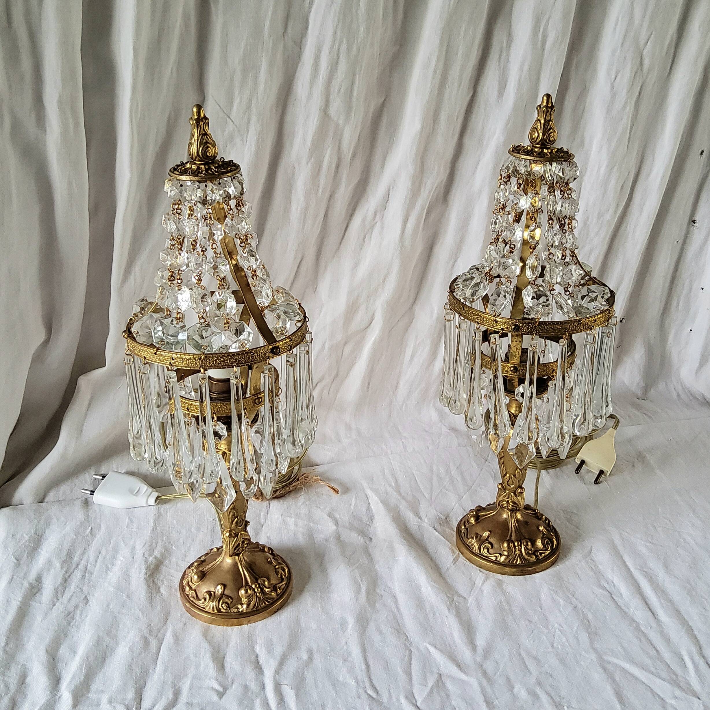 Paire de lampes cristal