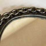 Miroir chaine brutaliste en fer battu 1960 h55cm
