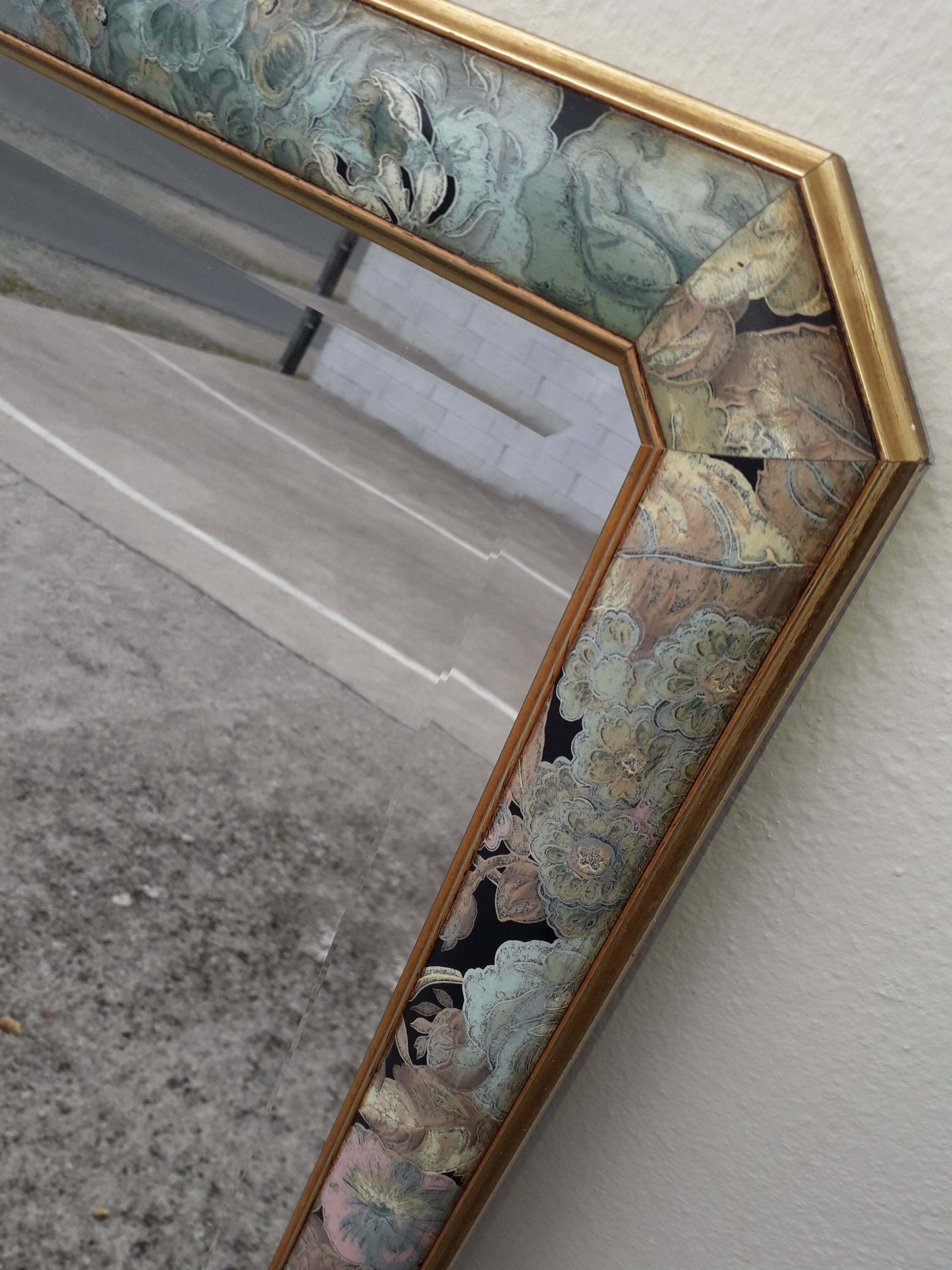 Large vintage beveled mirror (112x39cm)