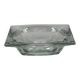 Vintage square glass ashtray, minimalist design.