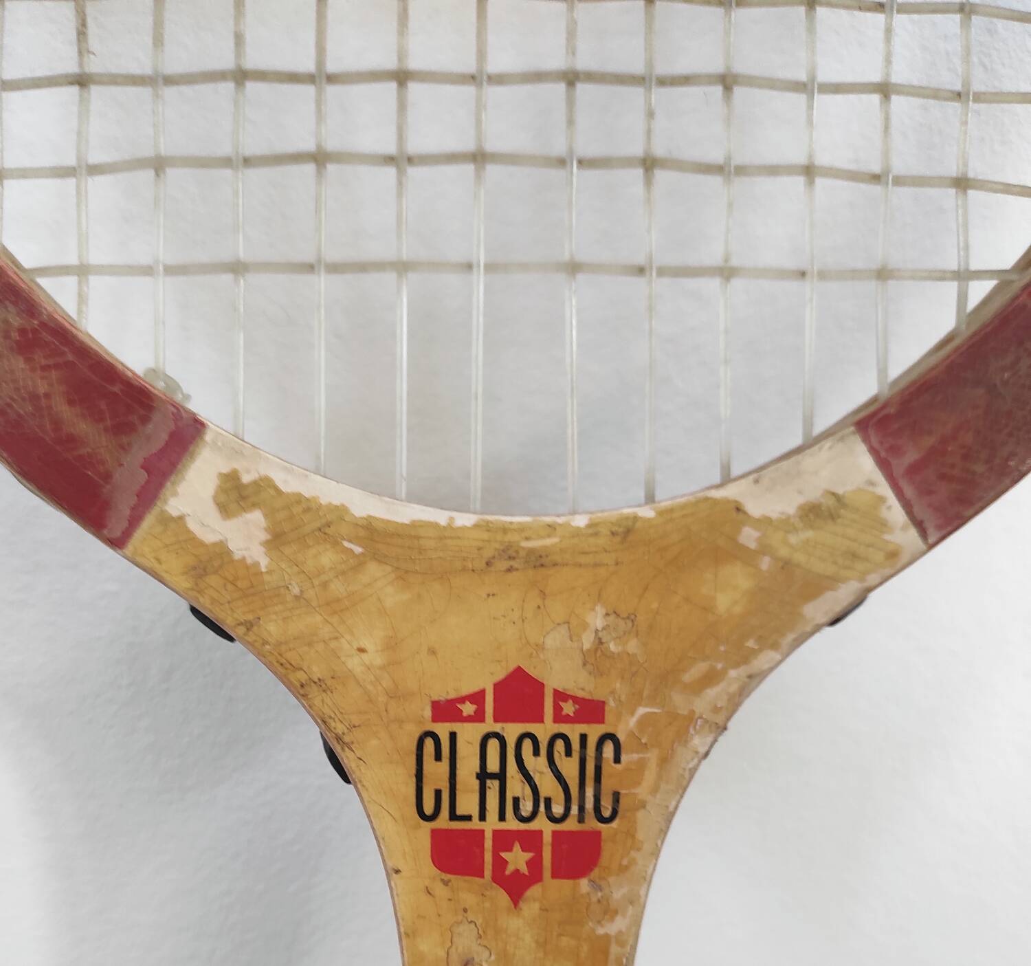 Vintage wooden tennis racket "Tigris" Courtrai, Belgium