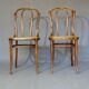 Fake pair of Kohn and Turpe tanned bistro chairs, circa 1900,