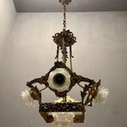 Italian liberty gold gilded chandelier