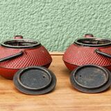 Pair of individual Japanese teapots