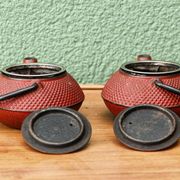 Pair of individual Japanese teapots