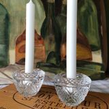 Glass candlesticks