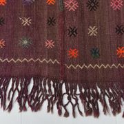 Burgundy Art Deco Vintage Kilim Rug, 118x124Cm