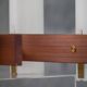 Vintage Danish teak and brass ceiling lamp, Denmark 1970s