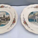 Set of 5 flat plates vintage faïence de Sarreguemines