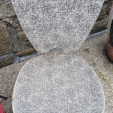 Four modernist chairs, steel, brass and skaï, 60s