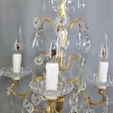 Paire girandoles chandelier bronze & cristal style Louis XV