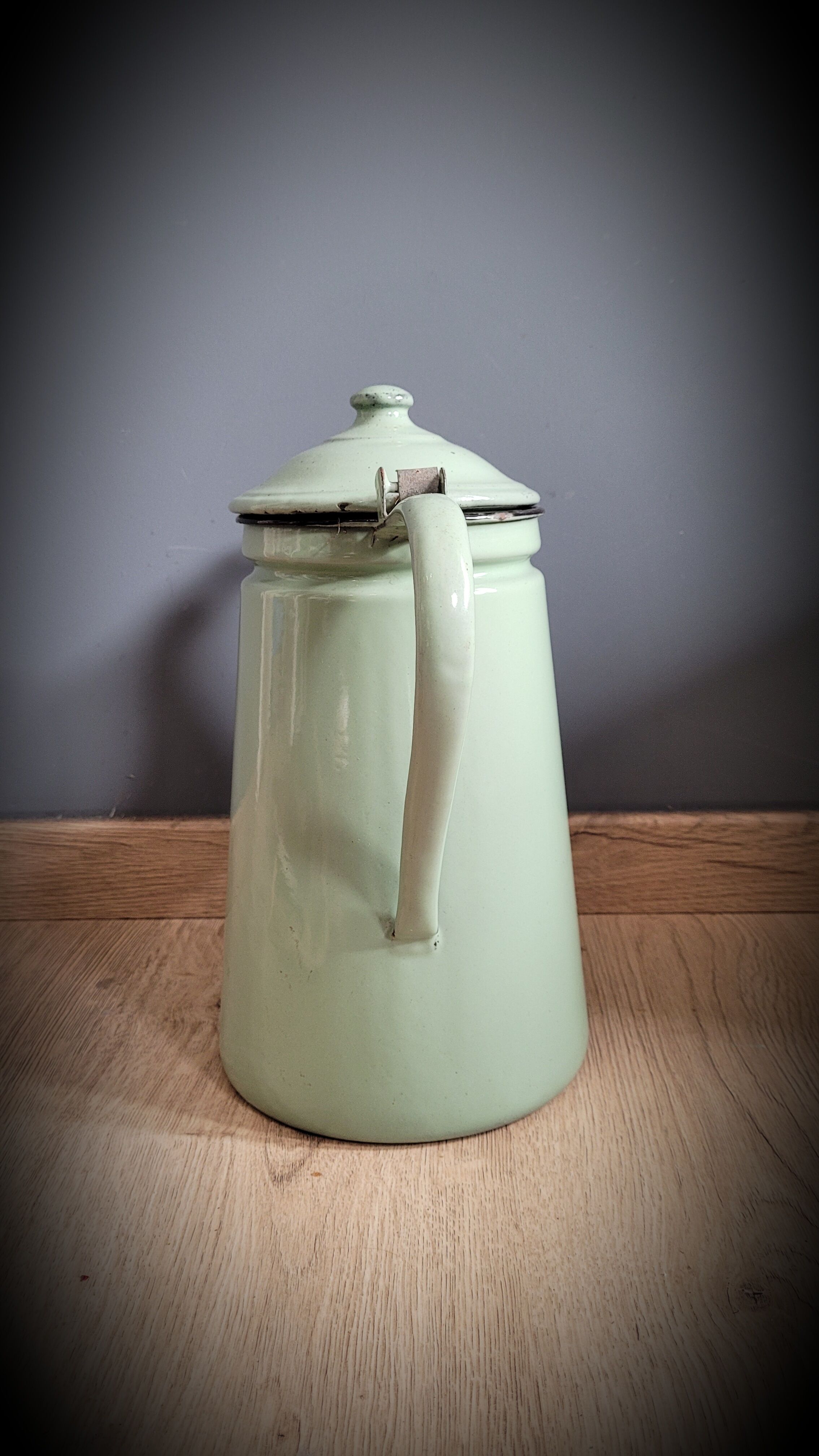 Light green enamelled coffee maker