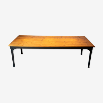 Reichsbahn table with old wood top spruce