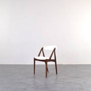 Teak & Boucle Chairs Model 31 by Kai Kristiansen for Schou Andersen, 1960s,