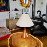 Large vintage table lamp by fog and morup in teak denmark 1960