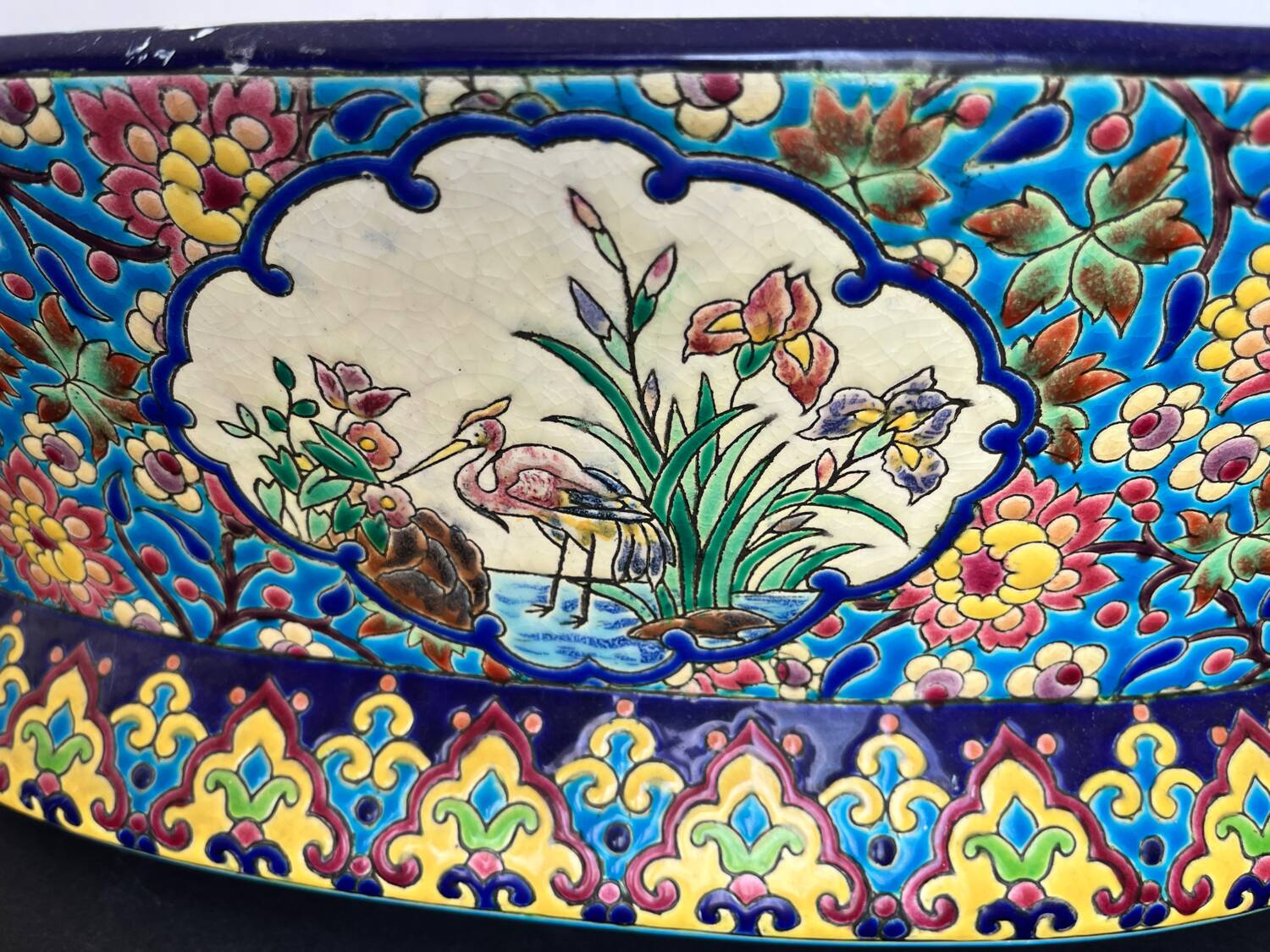Longwy enamel planter