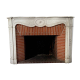 Louis XV style fireplace Model Pompadour White Carrara marble 20th century