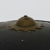 Bouclier Ottoman en bois, cuir laqué noir et bronze. XIXème siècle