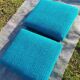 Norwegian living room set in blue fabric, vintage scandinavian 1960s