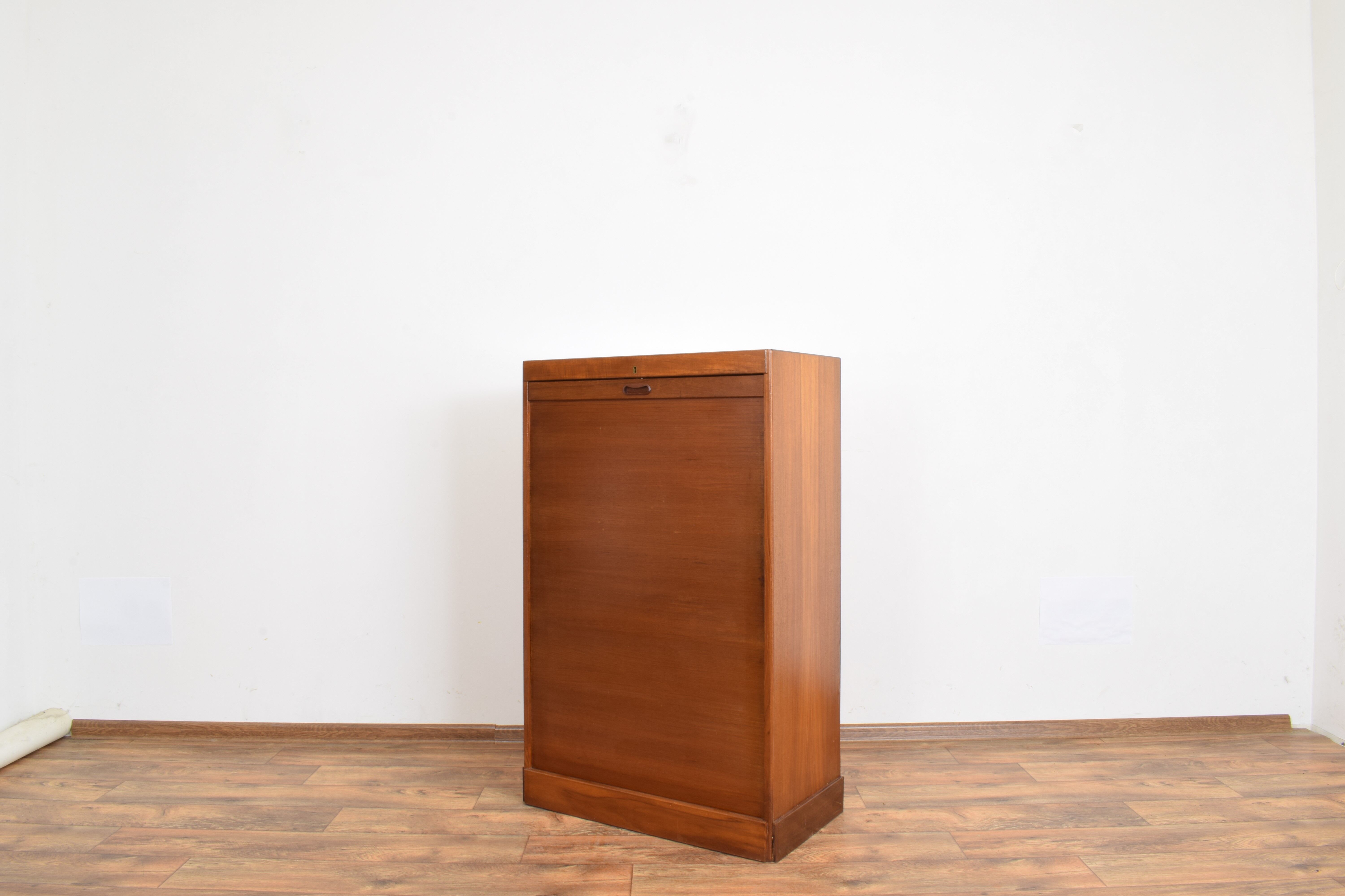 Mid-century danish teak tambour cabinet, 1960