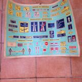 Former ecolauto Lyon-Paris school car poster, cardboard.