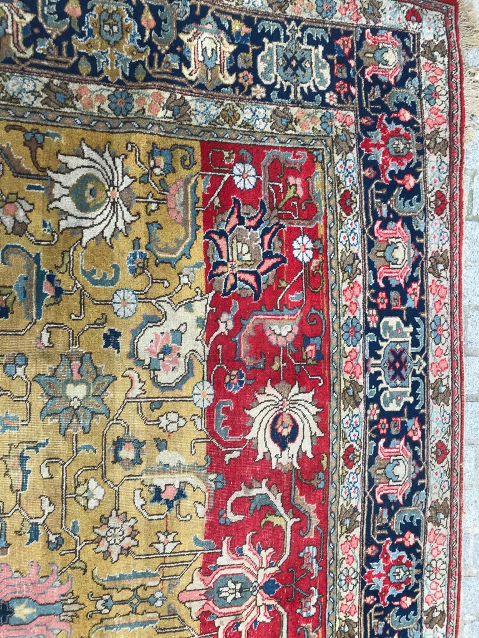 Persian old rug Persian Tabriz handmade 284x360cm