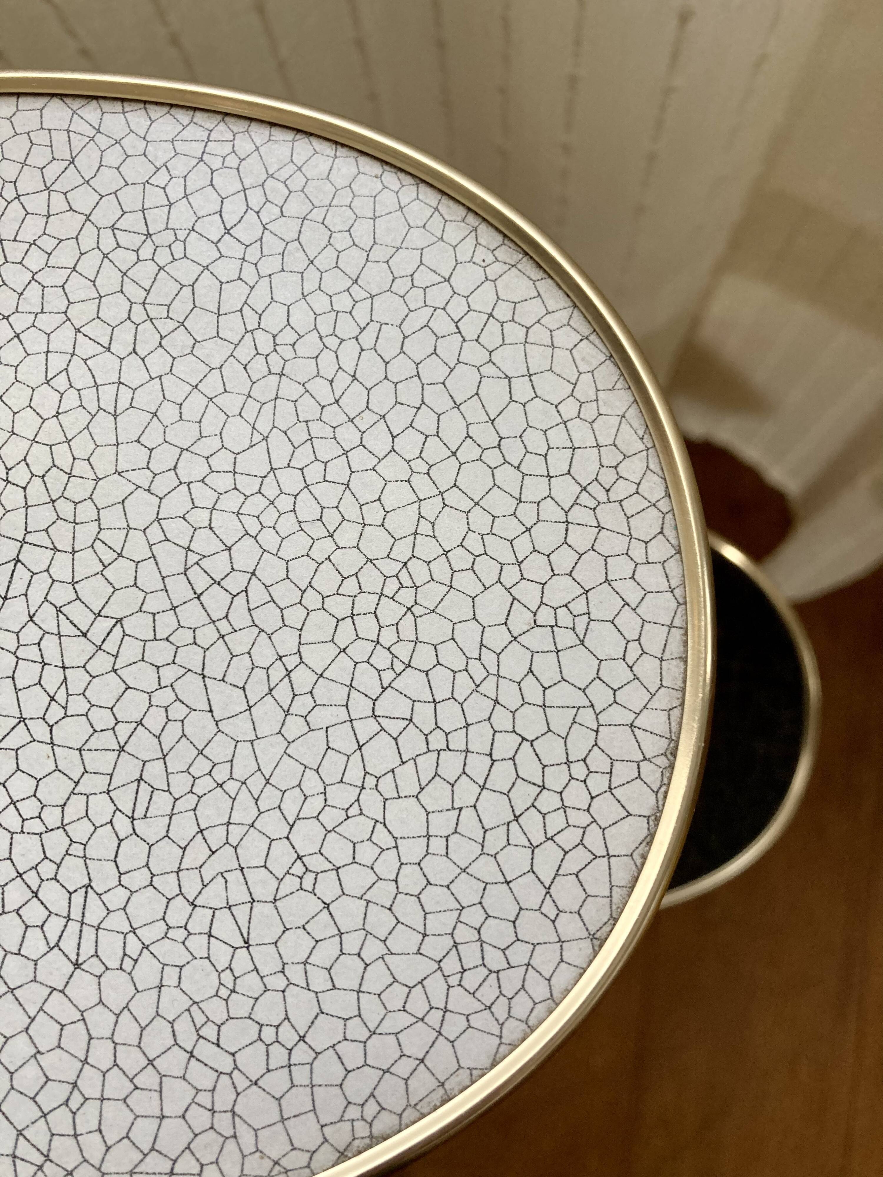 Table arbre porte-plantes vintage en formica et bois pieds compas circa 1960