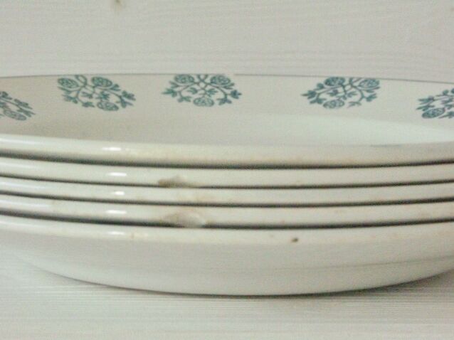 Lot 5 old Flat Plates Digoin - Sarreguemines Art Deco