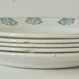 Lot 5 old Flat Plates Digoin - Sarreguemines Art Deco