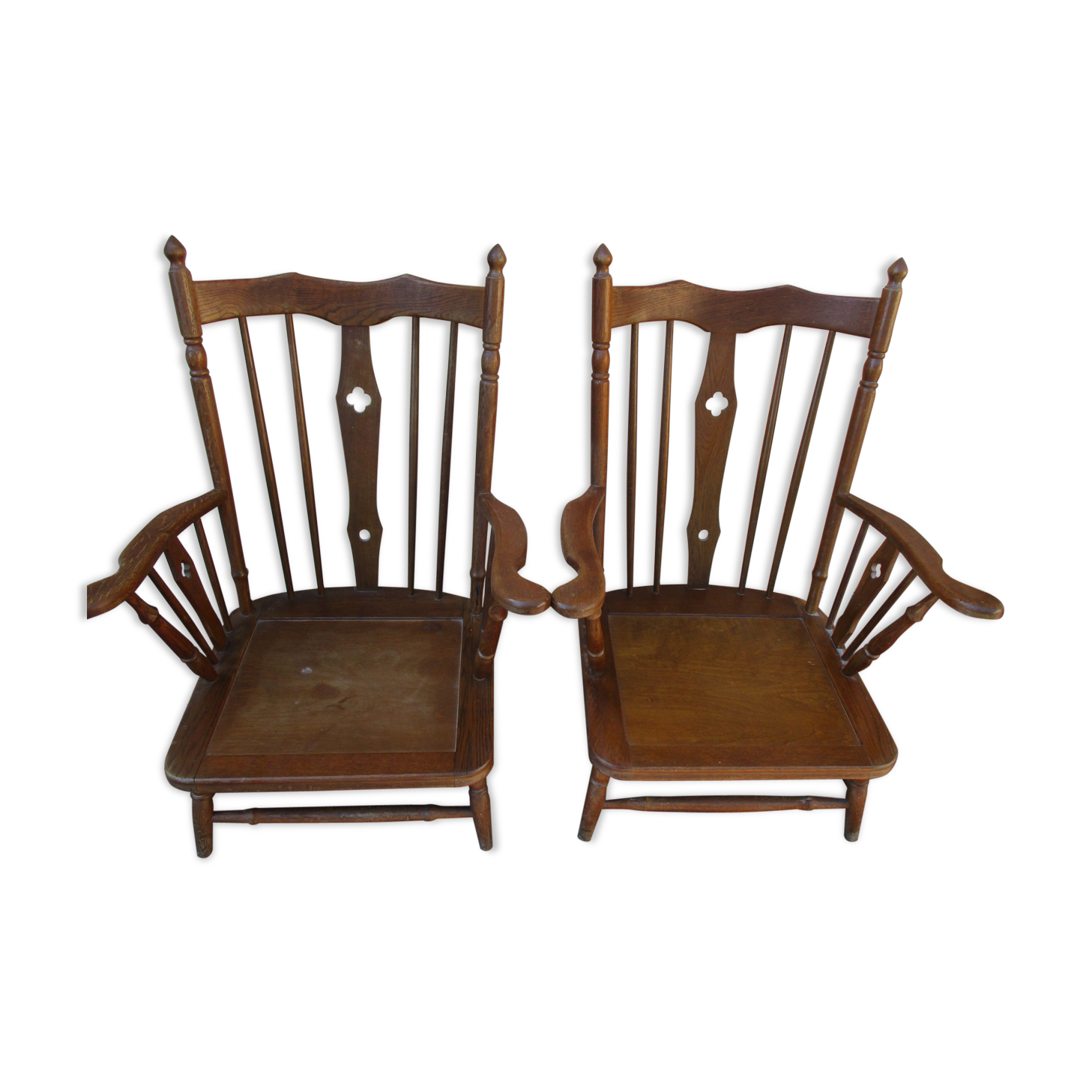 Pair armchair low high-back scandinavian 50/60