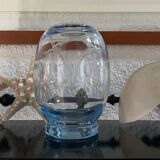 Vintage engraved crystal vase