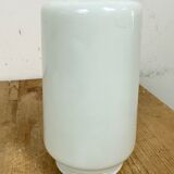 Vintage White Porcelain Ceiling Light with Milk Glass, 1970s