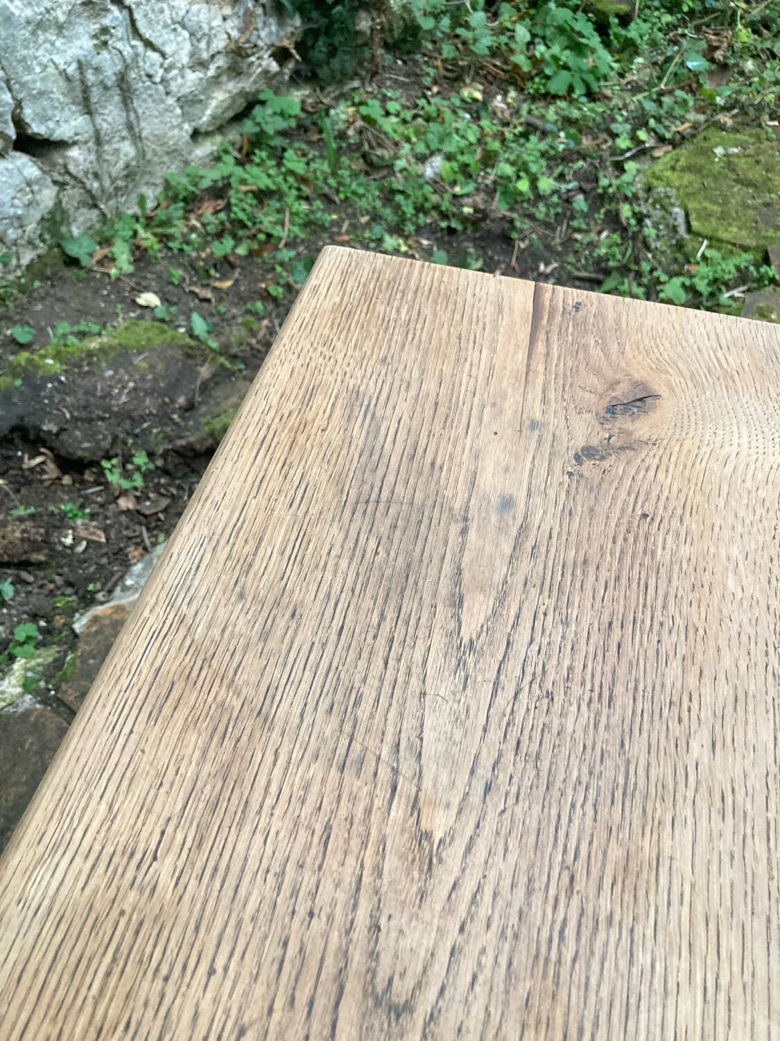 Pair of antique solid oak benches
