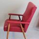 Fauteuil vintage en skaï rouge