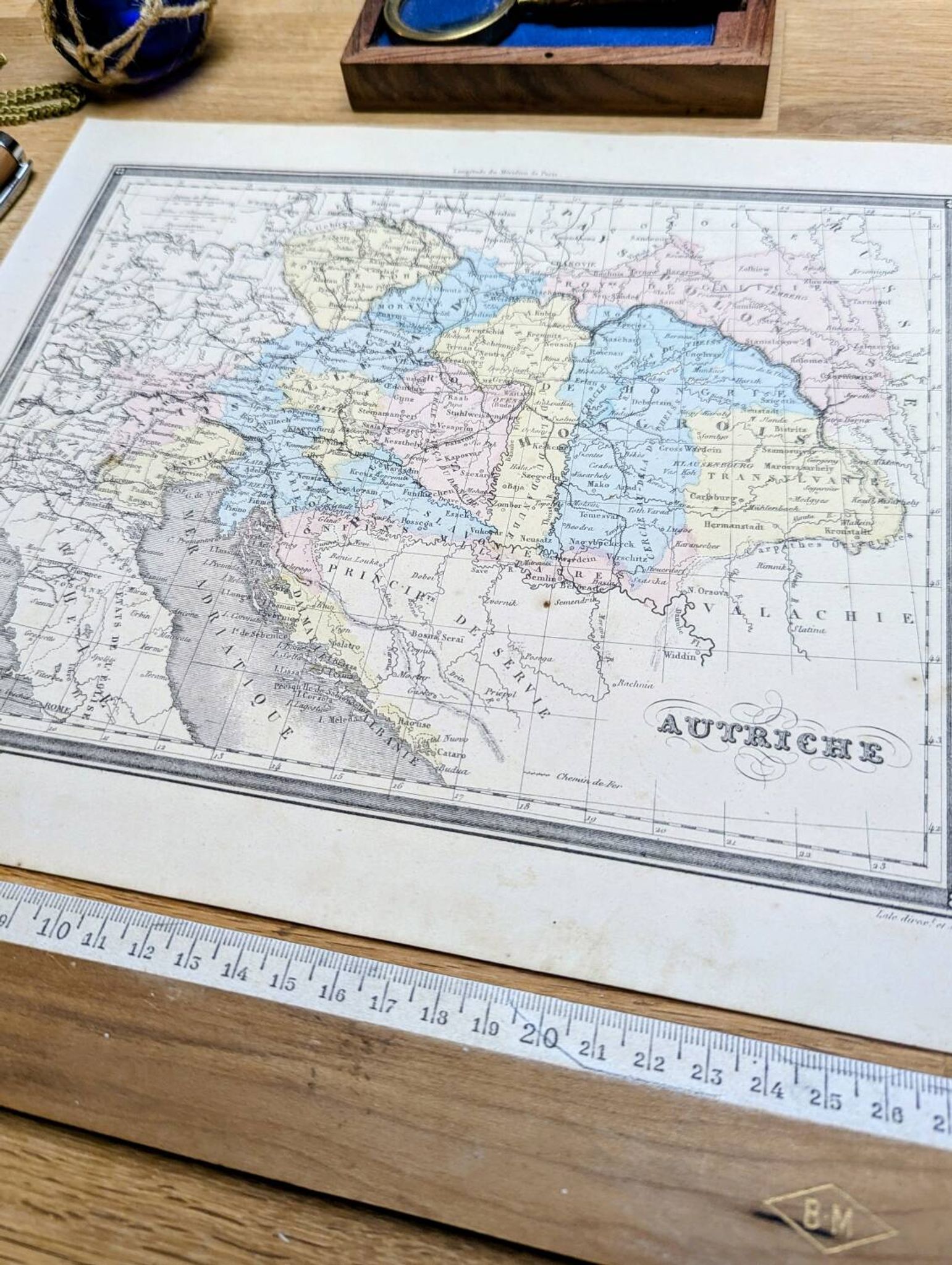 L'Autriche, carte ancienne, imprimée en 1852.