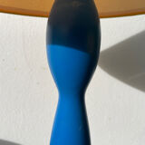 Blue and yellow turned wood lamp SCE 1990