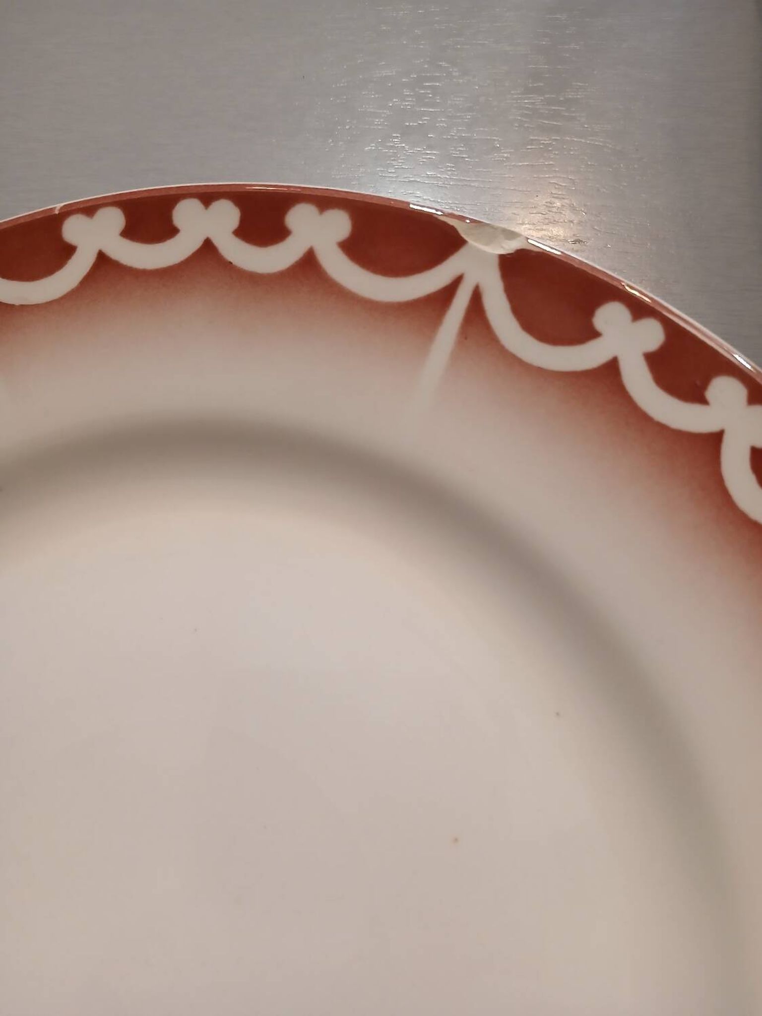 6 old Digoin and Sarreguemines dinner plates